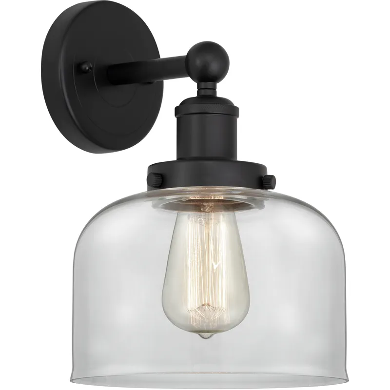 Bell 1 Light 6.5 inch Matte Black Sconce Wall Light