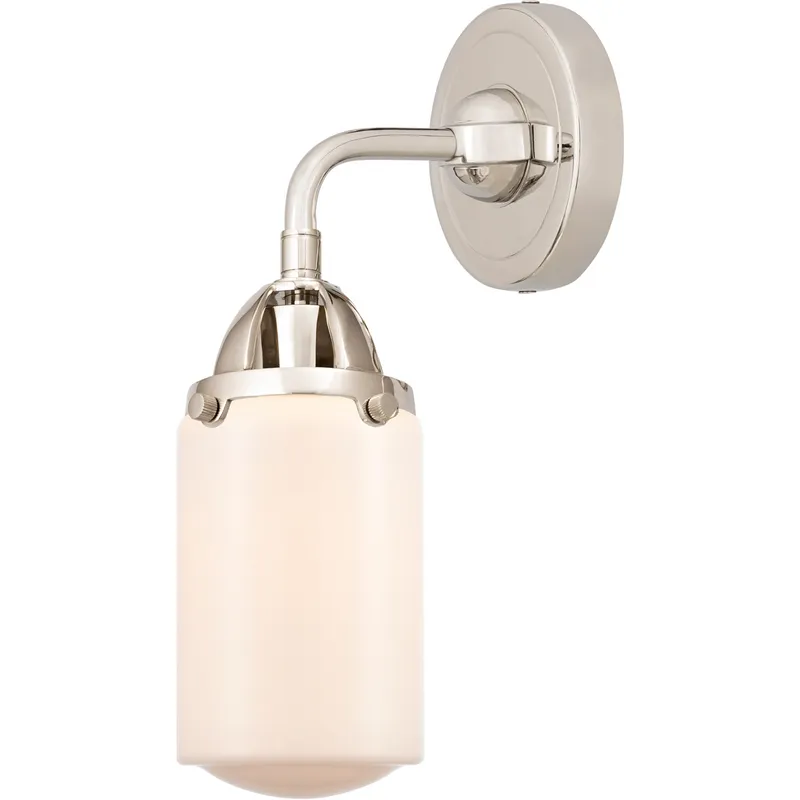 Nouveau 2 Dover 1 Light 5 inch Polished Nickel Sconce Wall Light in Matte White Glass