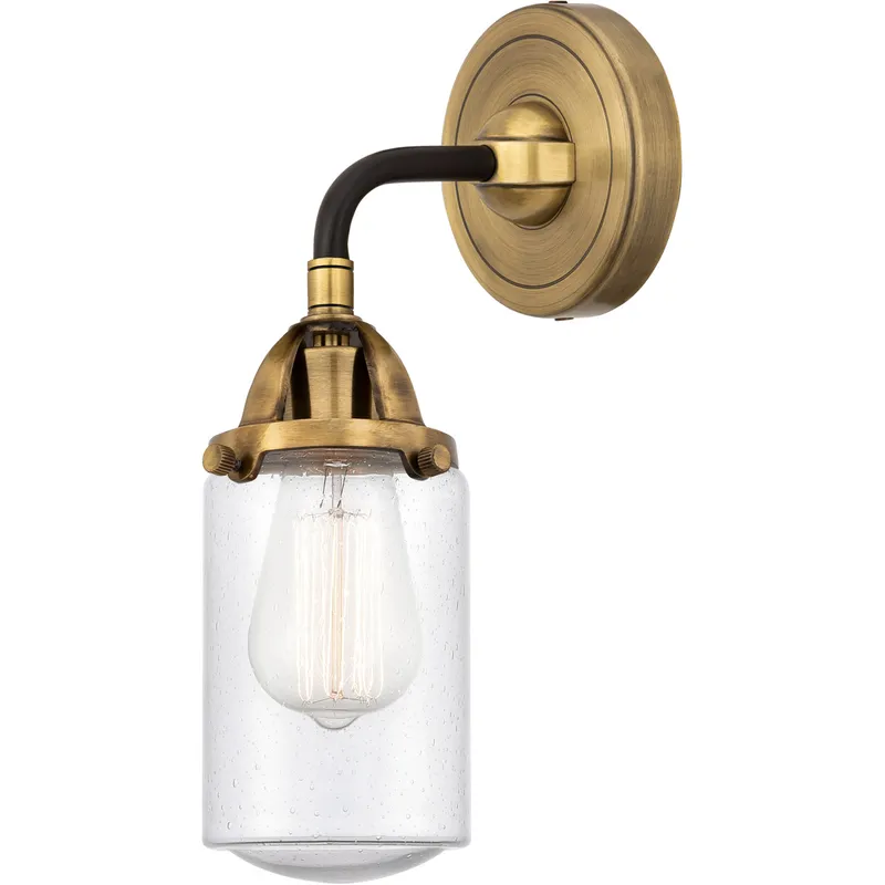 Nouveau 2 Dover 1 Light 4.5 inch Black Antique Brass Sconce Wall Light in Seedy Glass