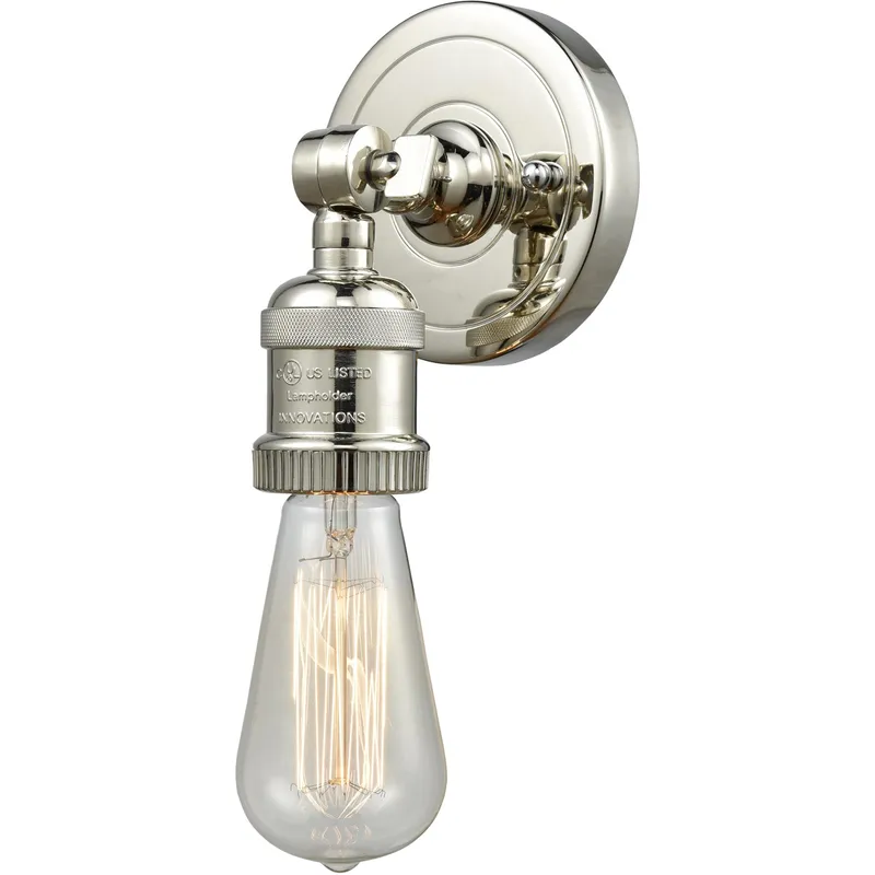 Franklin Restoration Bare Bulb 1 Light 5 inch Polished Nickel ADA Sconce Wall Light, Franklin Restoration