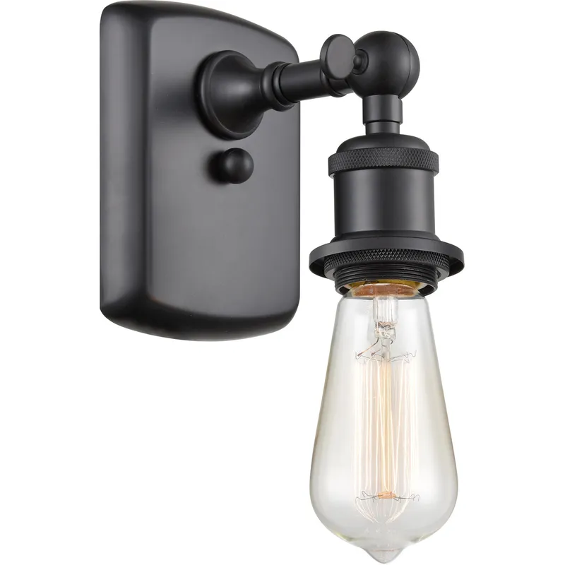 Ballston Bare Bulb LED 4.5 inch Matte Black Sconce Wall Light, Ballston