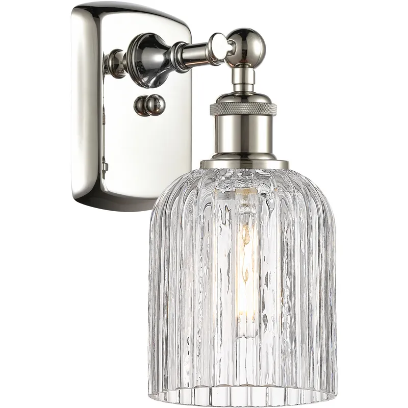 Bridal Veil Sconce Wall Light in Polished Nickel, Clear