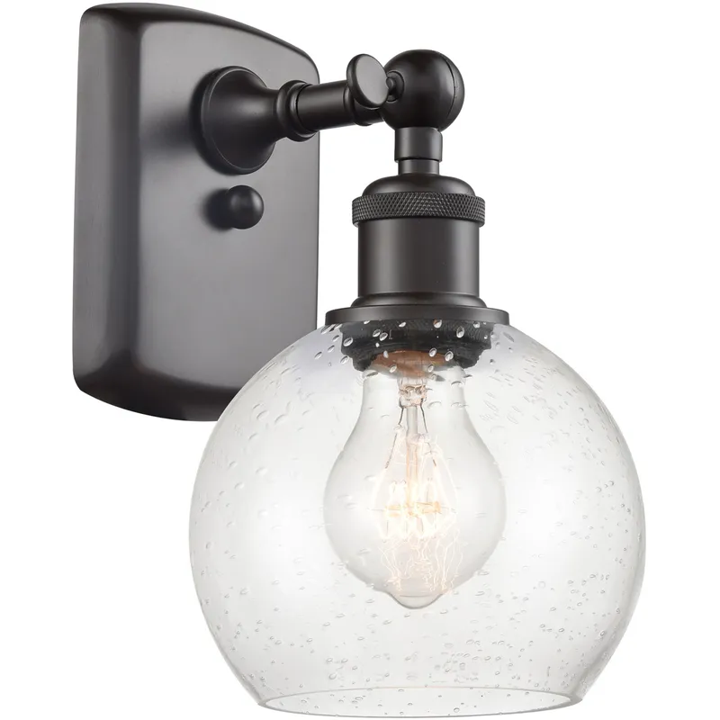 Ballston Athens LED 6 inch Oil Rubbed Bronze Sconce Wall Light in Seedy Glass
