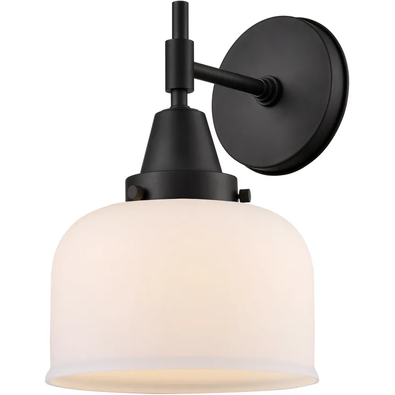 Caden LED 8 inch Matte Black Sconce Wall Light in Matte White Glass