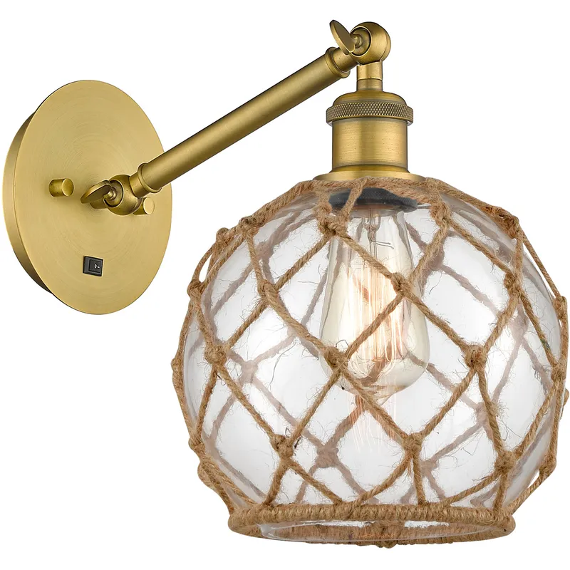 Ballston Farmhouse Rope LED 8 inch Brushed Brass Sconce Wall Light
