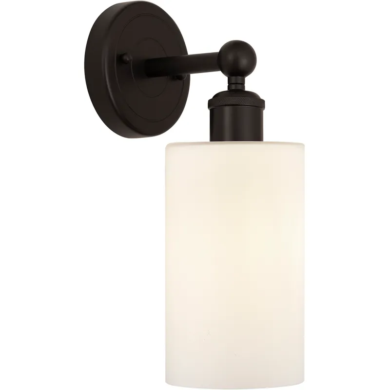 Edison Clymer 1 Light 4 inch Oil Rubbed Bronze Sconce Wall Light in Matte White Glass