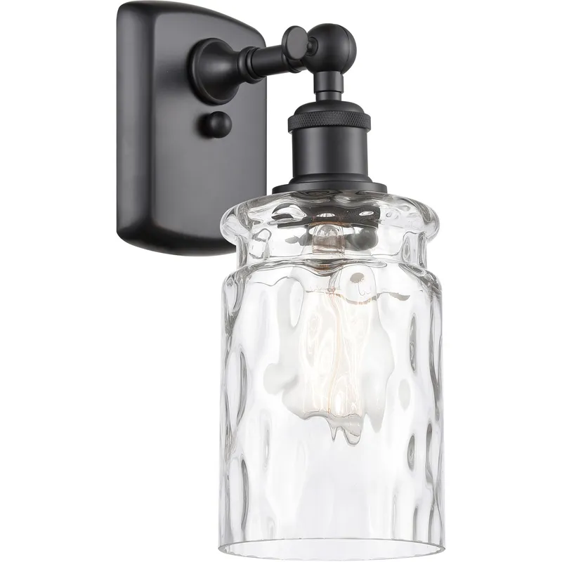 Ballston Candor 1 Light 5 inch Matte Black Sconce Wall Light in Clear Waterglass, Ballston