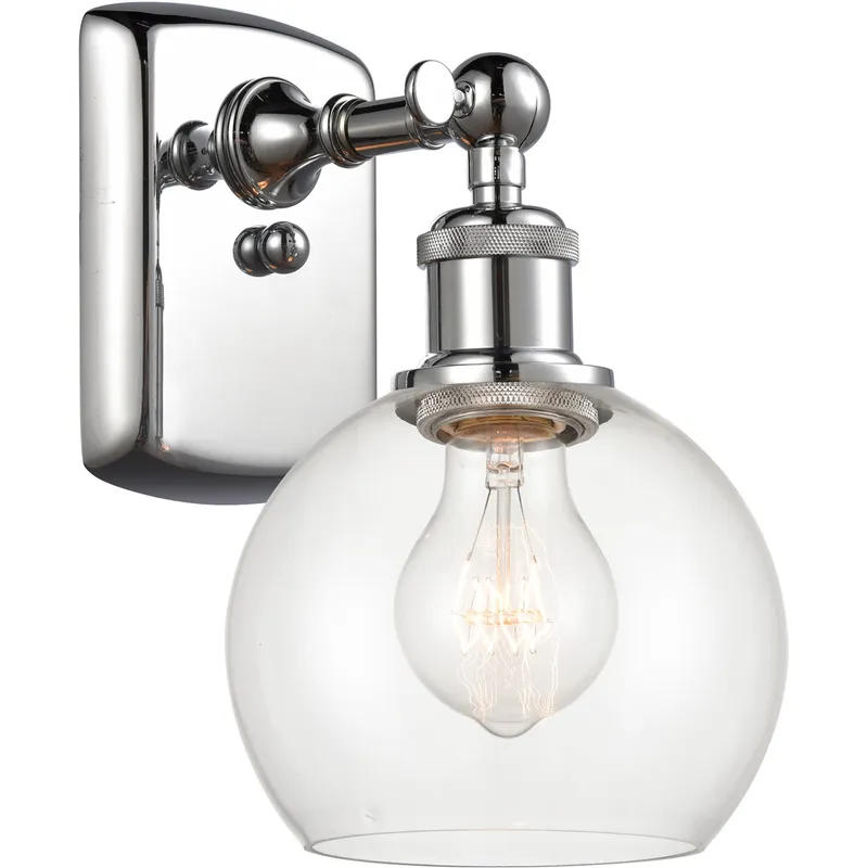 Ballston Athens LED 6 inch Polished Chrome Sconce Wall Light in Clear Glass