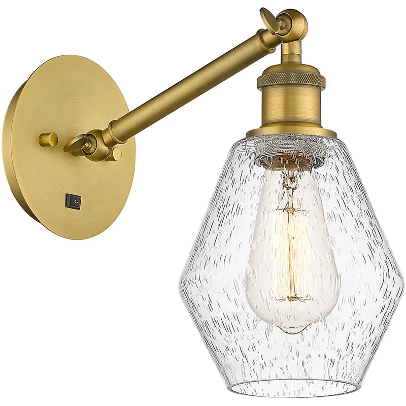 Ballston Cindyrella 1 Light 6 inch Brushed Brass Sconce Wall Light in Seedy Glass