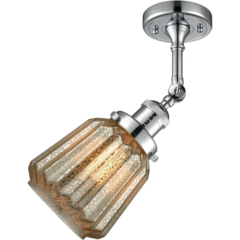 Franklin Restoration Chatham 1 Light 6 inch Polished Chrome Sconce Wall Light in Mercury Glass, Franklin Restoration