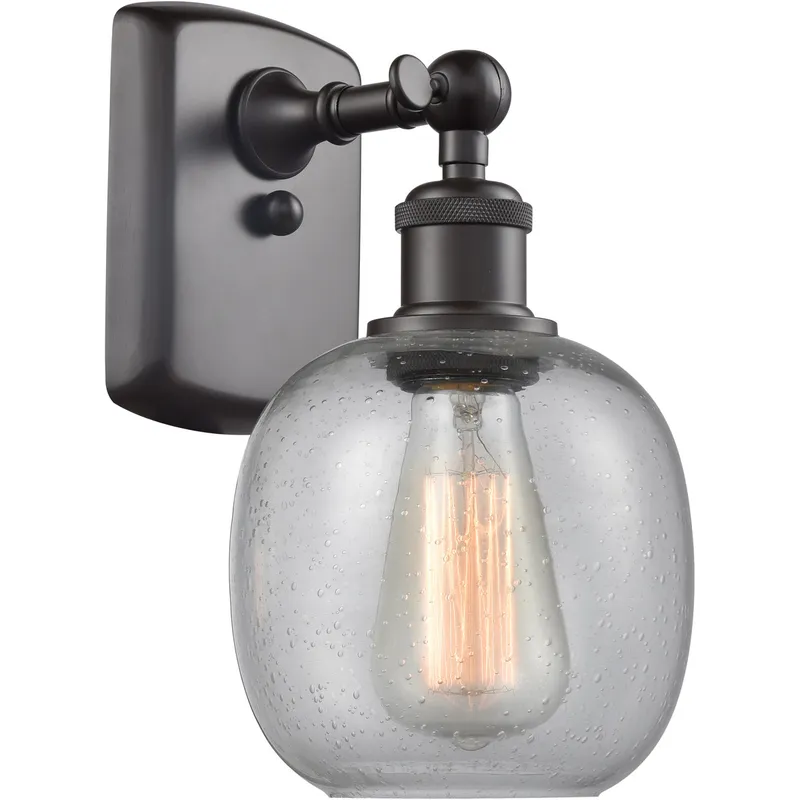 Ballston Belfast LED 6 inch Oil Rubbed Bronze Sconce Wall Light in Seedy Glass, Ballston