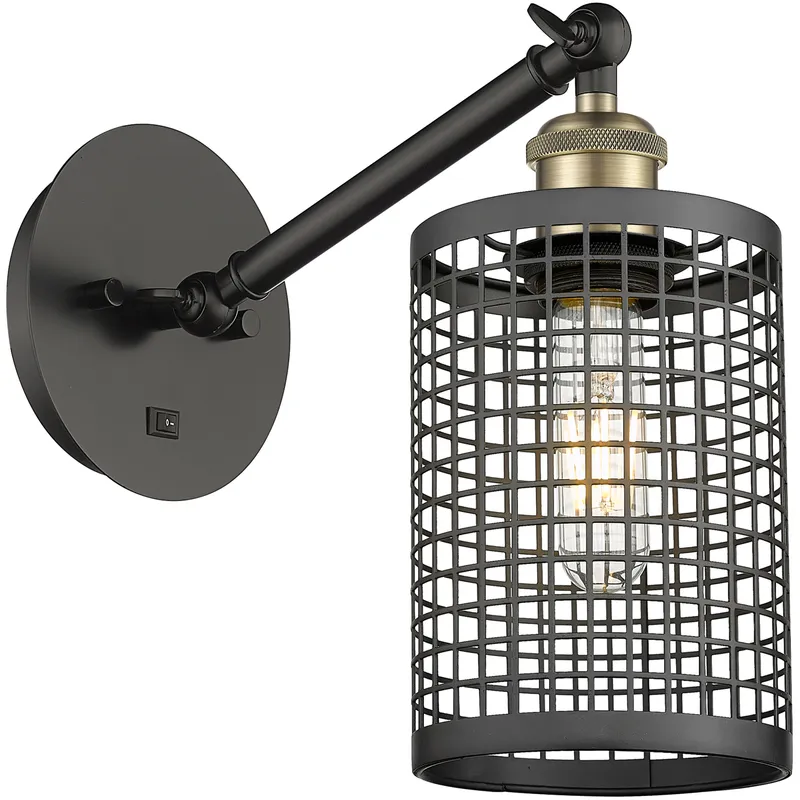 Nestbrook Sconce Wall Light in Black Antique Brass, Matte Black