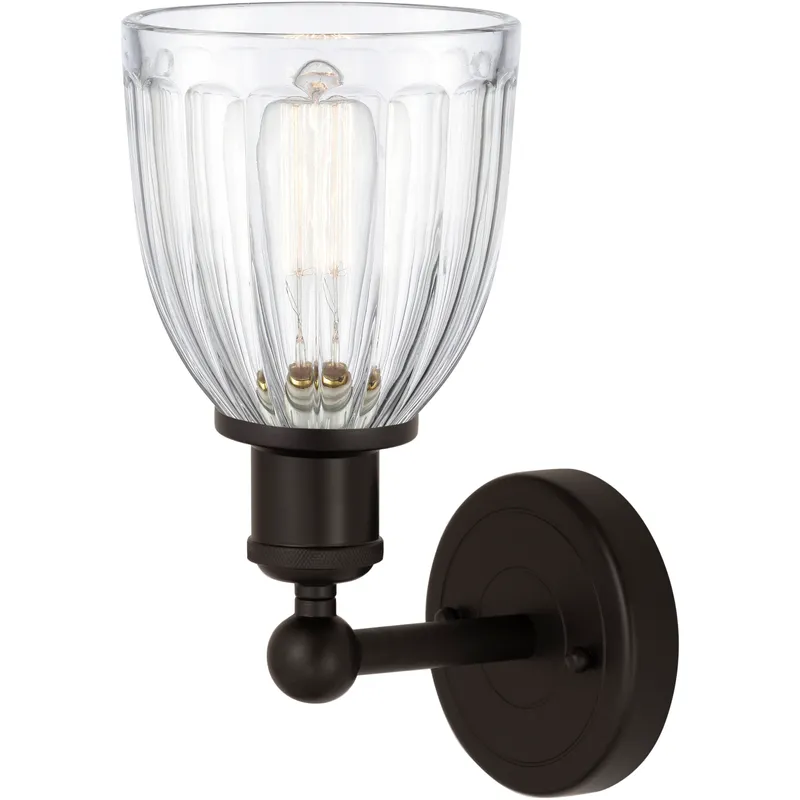 Edison Brookfield 1 Light 6 inch Oil Rubbed Bronze Sconce Wall Light in Clear Glass