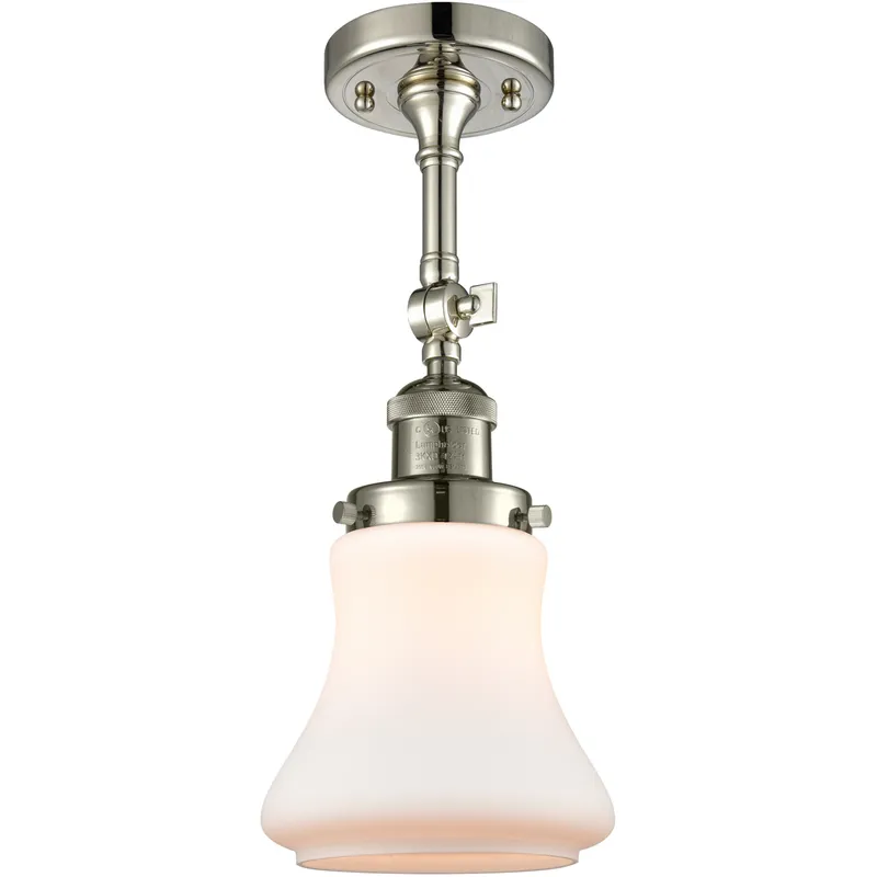 Franklin Restoration Bellmont 1 Light 7 inch Polished Nickel Sconce Wall Light in Matte White Glass, Franklin Restoration