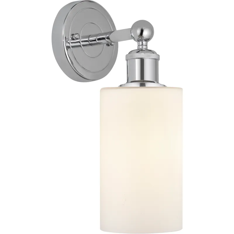 Edison Clymer 1 Light 4 inch Polished Chrome Sconce Wall Light in Matte White Glass