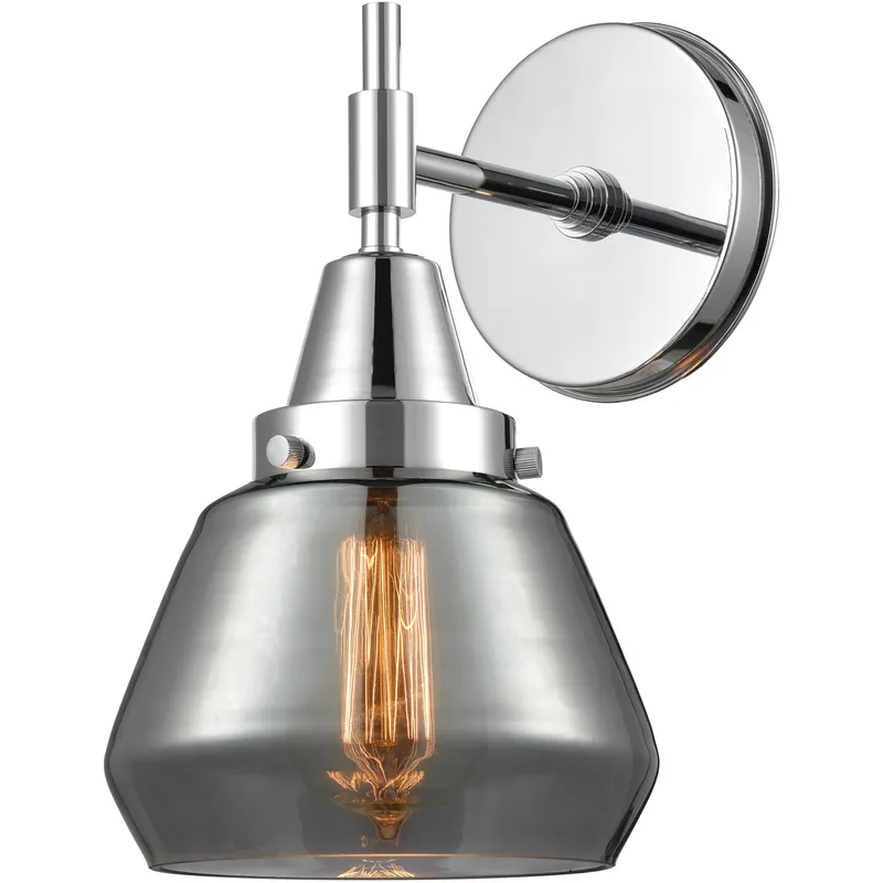 Caden LED 6.75 inch Polished Chrome Sconce Wall Light in Plated Smoke Glass