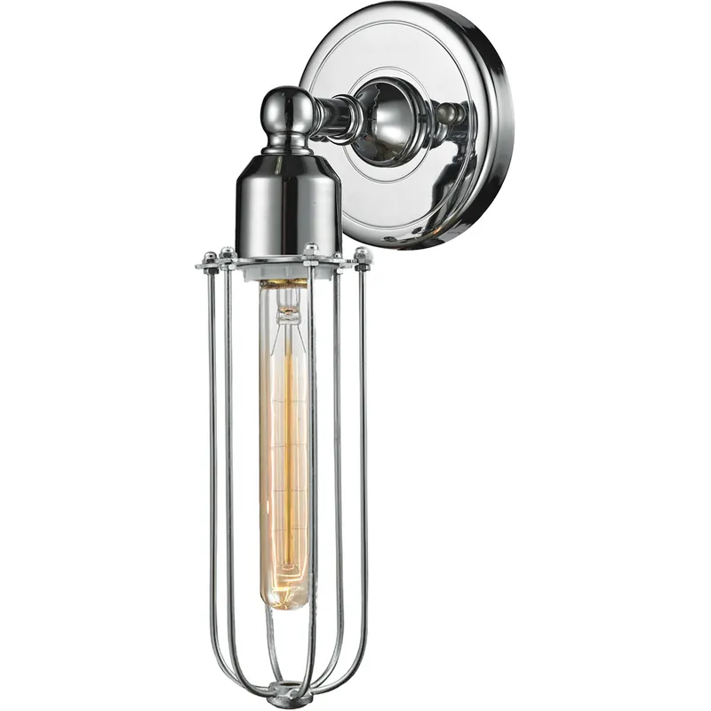 Austere Muselet LED 5 inch Polished Chrome Sconce Wall Light, Austere