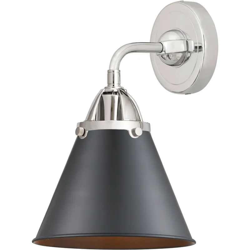 Nouveau 2 Appalachian 1 Light 8 inch Polished Chrome Sconce Wall Light in Matte Black