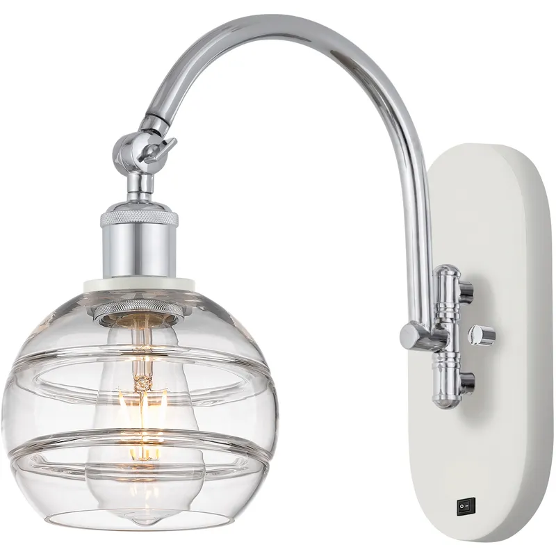 Ballston Rochester 1 Light 5.88 inch White Polished Chrome Sconce Wall Light