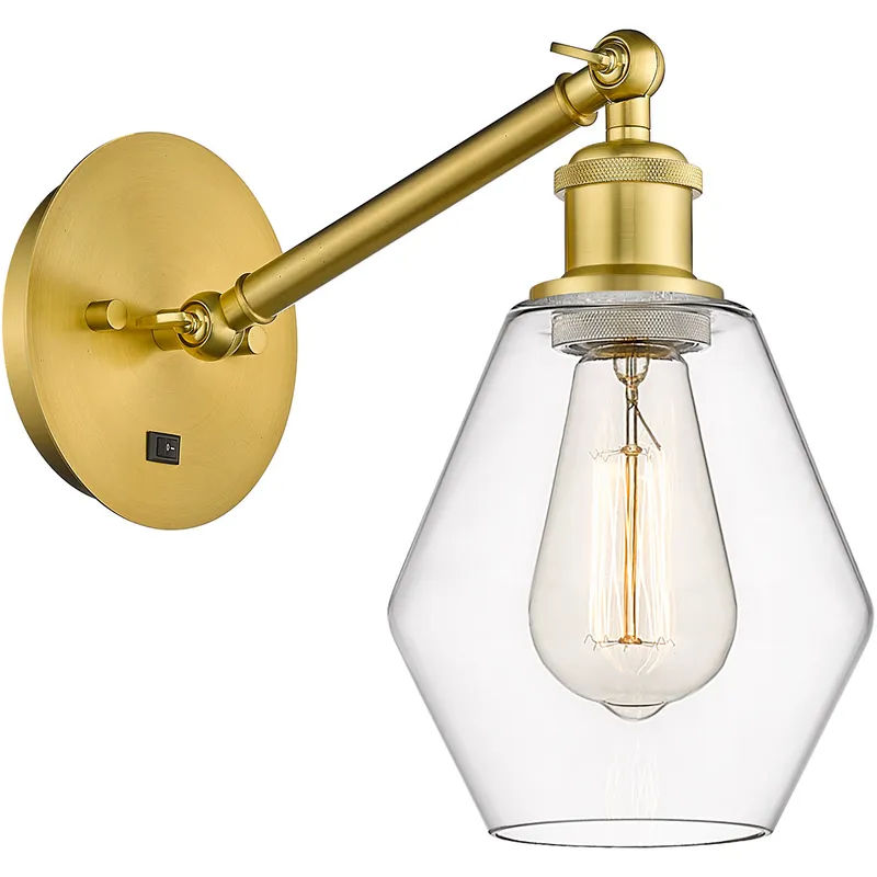 Ballston Cindyrella 1 Light 6 inch Satin Gold Sconce Wall Light in Clear Glass