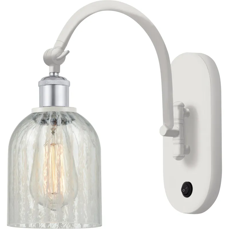 Ballston Caledonia 1 Light 5 inch White and Polished Chrome Sconce Wall Light