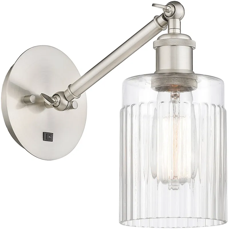Ballston Hadley 1 Light 5.3 inch Brushed Satin Nickel Sconce Wall Light in Clear Glass