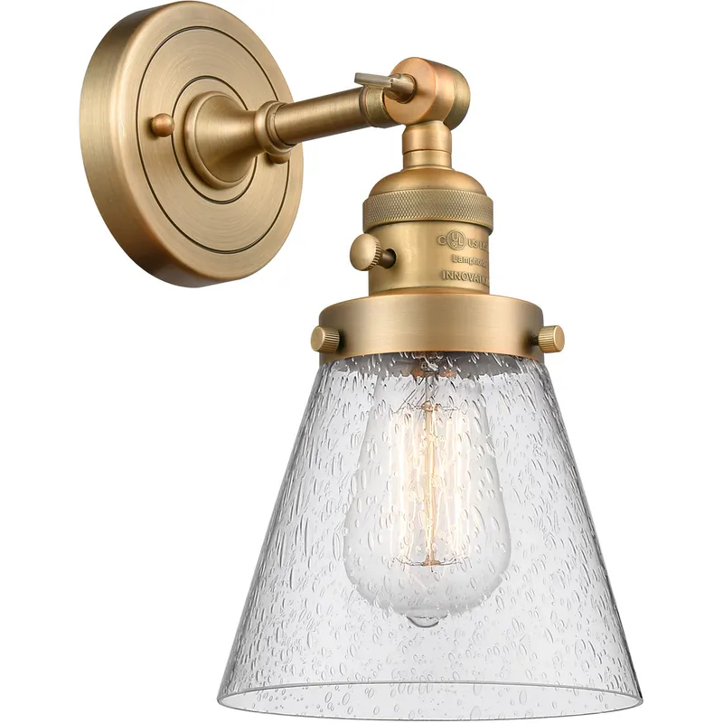 Franklin Restoration Small Cone LED 6.25 inch Brushed Brass Sconce Wall Light, Franklin Restoration
