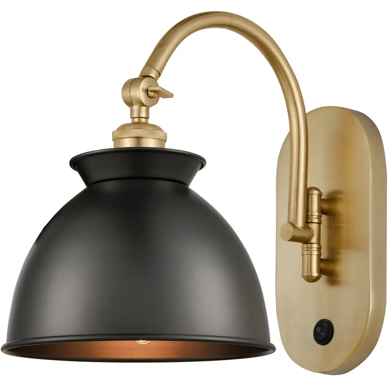 Ballston Adirondack LED 8.13 inch Satin Gold Sconce Wall Light in Matte Black