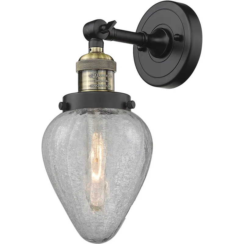 Franklin Restoration Geneseo LED 7 inch Black Antique Brass Sconce Wall Light, Franklin Restoration