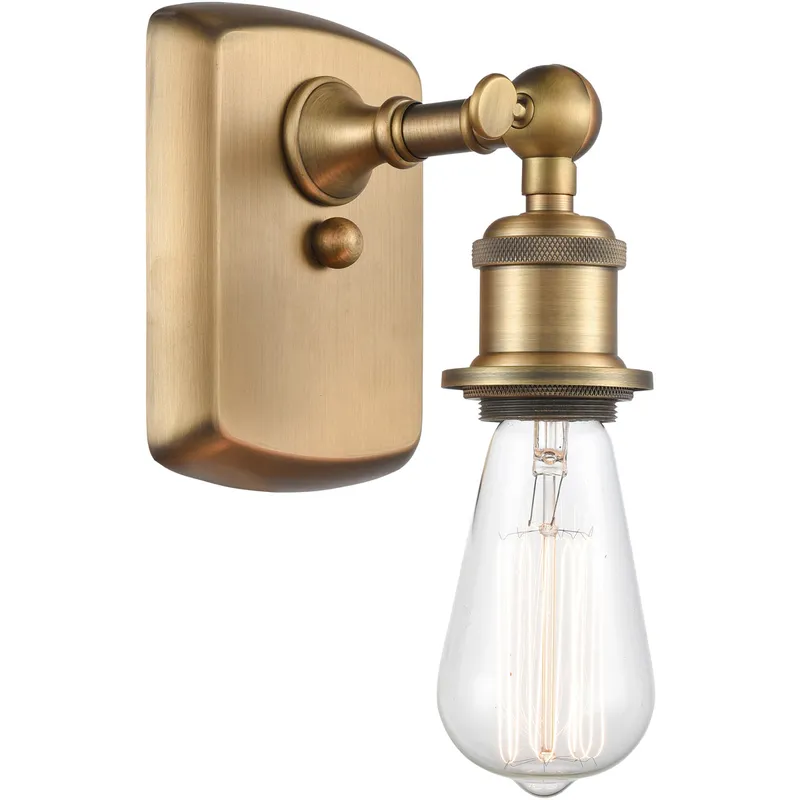 Ballston Bare Bulb LED 4.5 inch Brushed Brass Sconce Wall Light, Ballston