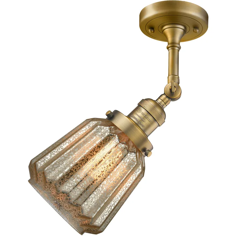 Franklin Restoration Chatham 1 Light 6 inch Brushed Brass Sconce Wall Light in Mercury Glass, Franklin Restoration