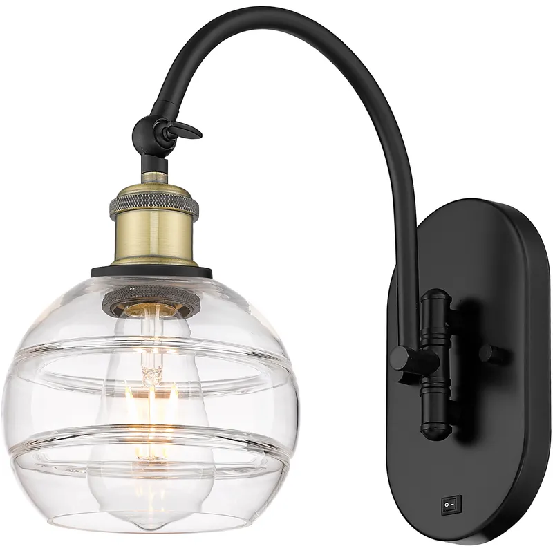 Ballston Rochester 1 Light 5.88 inch Black Antique Brass Sconce Wall Light