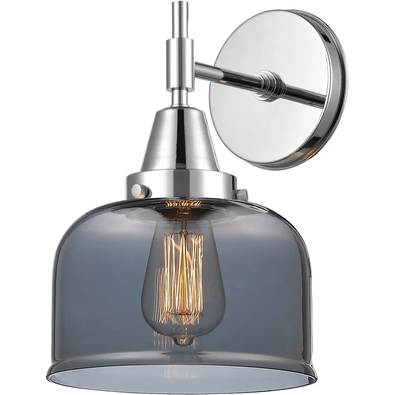 Caden LED 8 inch Polished Chrome Sconce Wall Light in Plated Smoke Glass