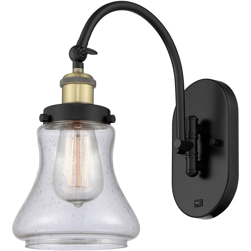 Franklin Restoration Bellmont 1 Light 7 inch Black Antique Brass Sconce Wall Light