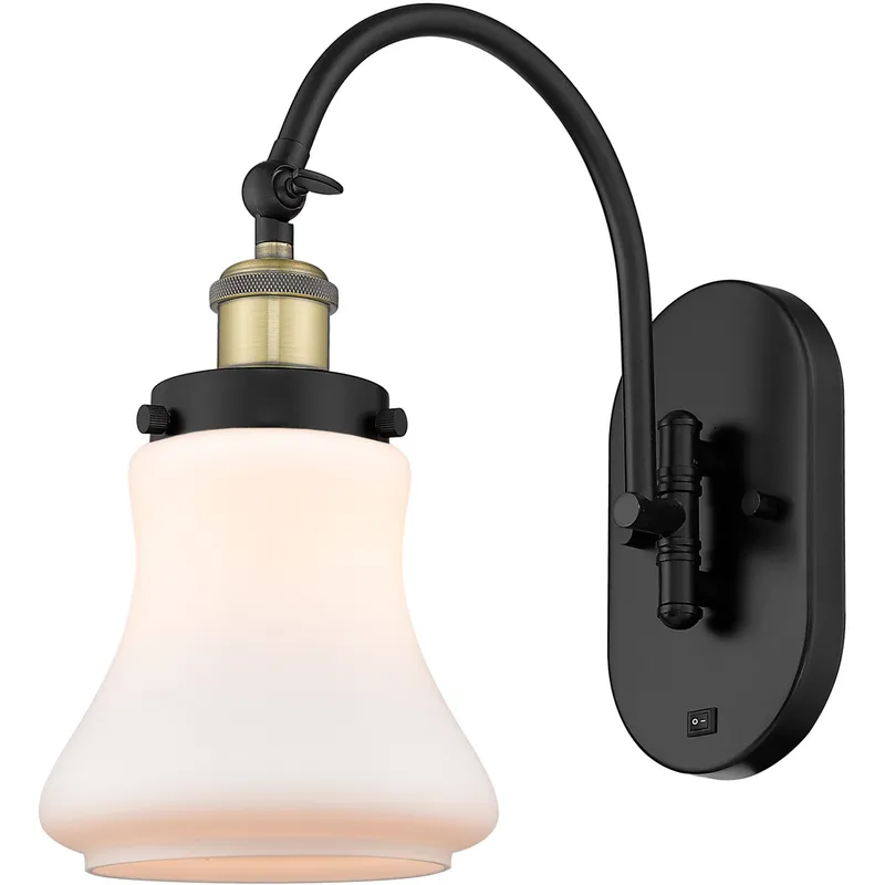 Franklin Restoration Bellmont 1 Light 7 inch Black Antique Brass Sconce Wall Light