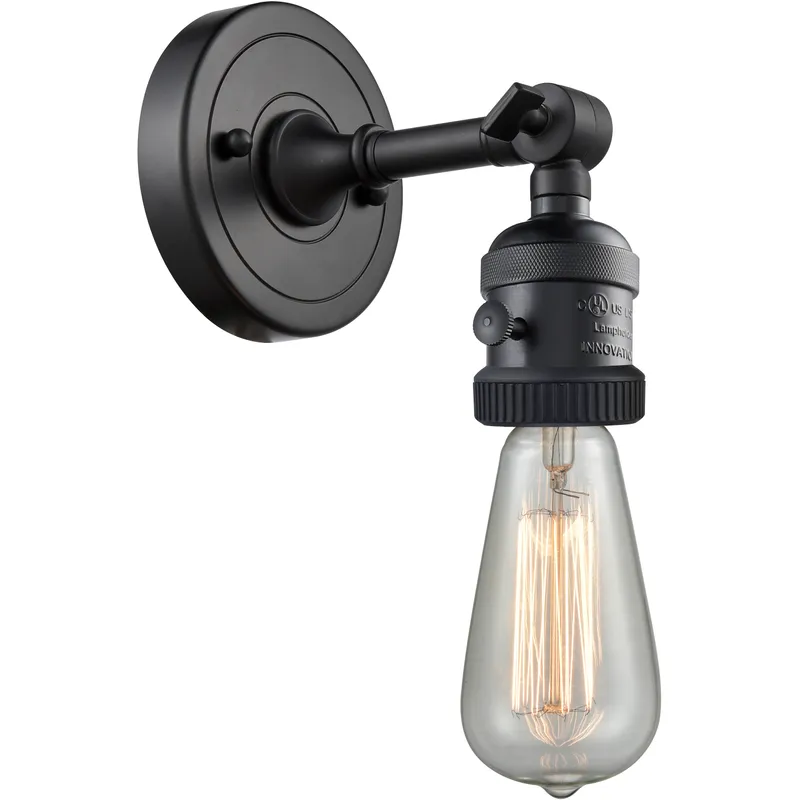 Franklin Restoration Bare Bulb 1 Light 5 inch Matte Black Sconce Wall Light