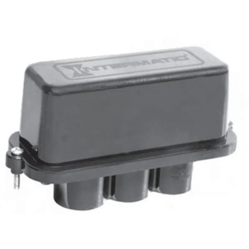 Swimming Pool Junction Box, 2 Gang, (3) 1/2 - 1" Hubs, 4" Deep, Plastic, Black