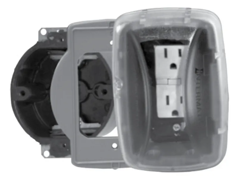 Weatherproof In-Use Cover, 1 Gang, Multiple Insert Type, 2-3/4" Deep, Non-Metallic