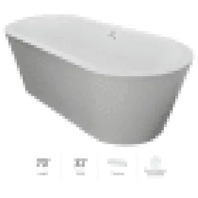 Jacuzzi NX80W59 Center Acrylic Free Standing Oval Bath White