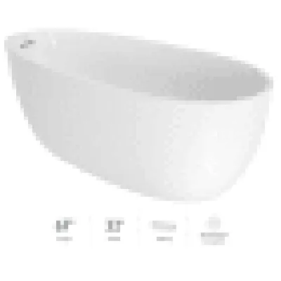 Jacuzzi TRF67-3224JOU-AW End Oval Acrylic Free Standing Bath White