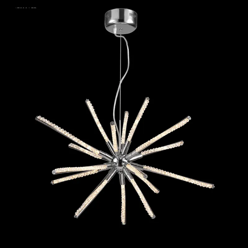 Pyramid LED 39 inch Silver Sputnik Chandelier Ceiling Light