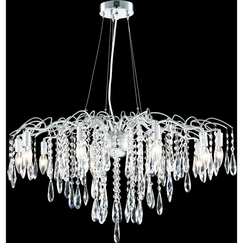 Contemporary 10 Light 31 inch Silver Chandelier Ceiling Light