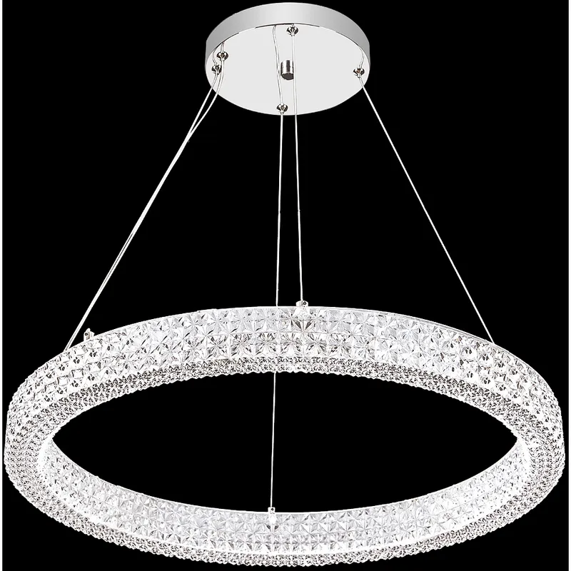 Acrylic LED 24 inch Silver Chandelier Ceiling Light