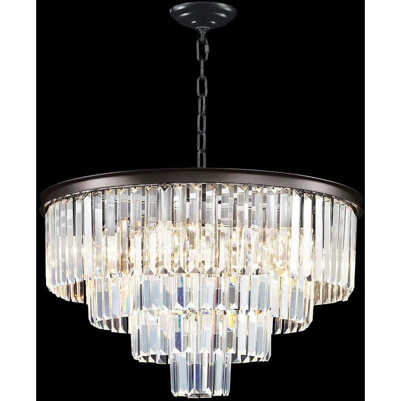 Contemporary Europa 9 Light Satin Black Chandelier Ceiling Light