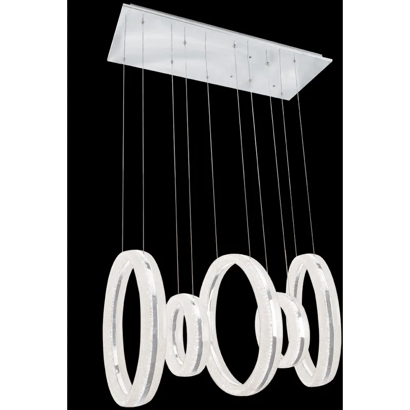 Crystal Ice LED 32 inch Silver Chandelier Ceiling Light