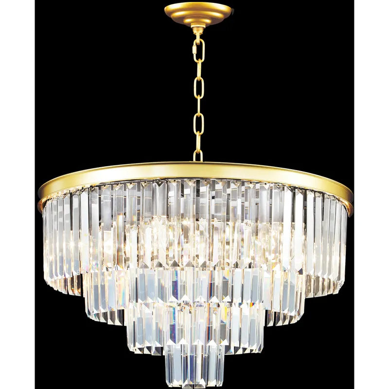 Contemporary Europa 9 Light Satin Gold Chandelier Ceiling Light