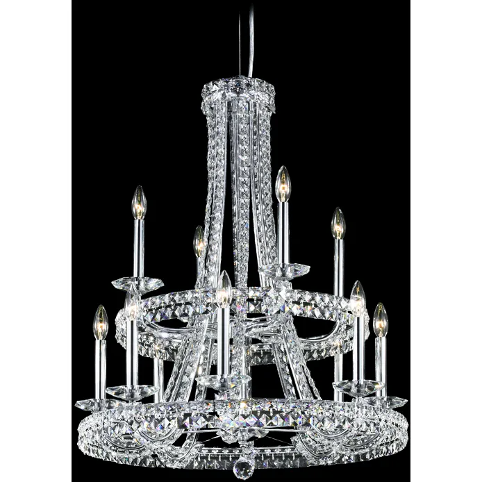 Ashton 12 Light 28 inch Silver Chandelier Ceiling Light