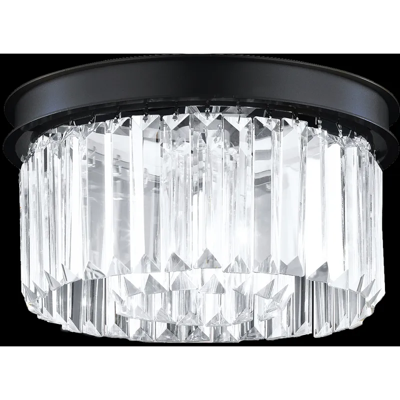Contemporary Europa 2 Light Satin Black Flush Mount Ceiling Light