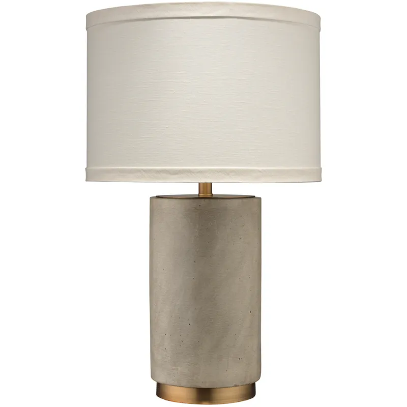 Mortar 25.5 inch 150 watt Grey Cement & Antique Brass Table Lamp Portable Light