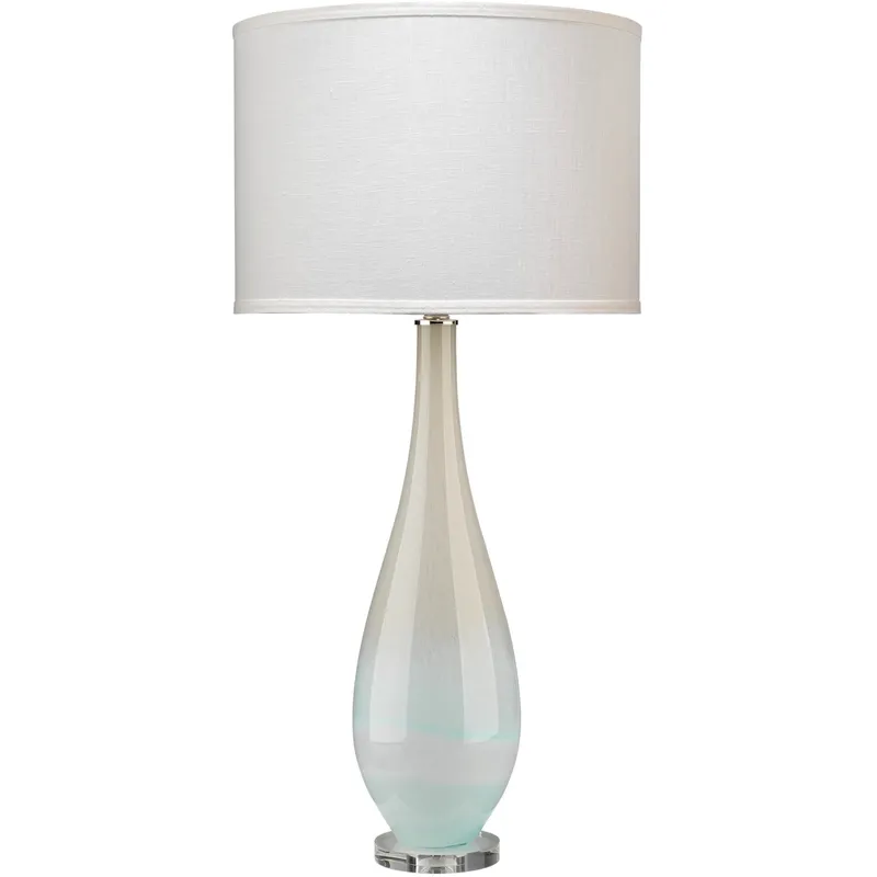 Dewdrop 34.5 inch 150 watt Sky Blue Glass Table Lamp Portable Light